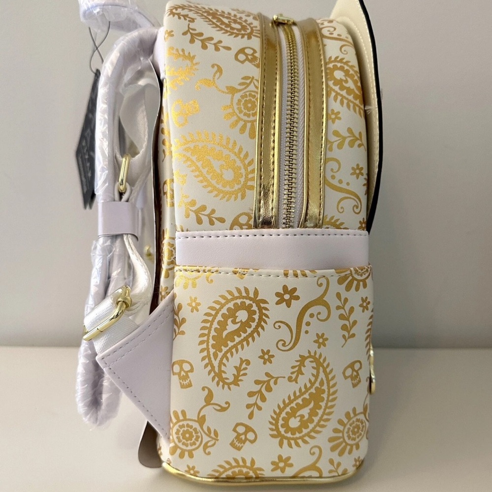 Loungefly Pixar Coco Ernesto De La Cruz Backpack in Gold Yellow and White. NWT - Picture 8 of 13